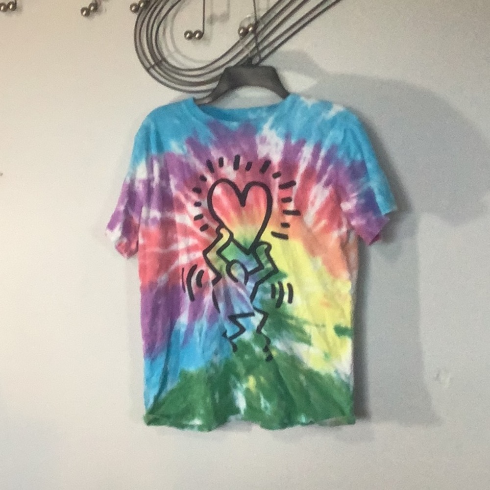 Tie-Dye Keith Herring T-Shirt, Size L
